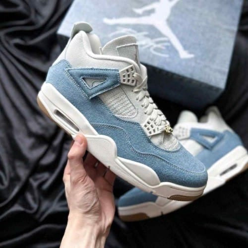 Nik_e Air Jordan Retro 4 TEX Denim Worn Blue