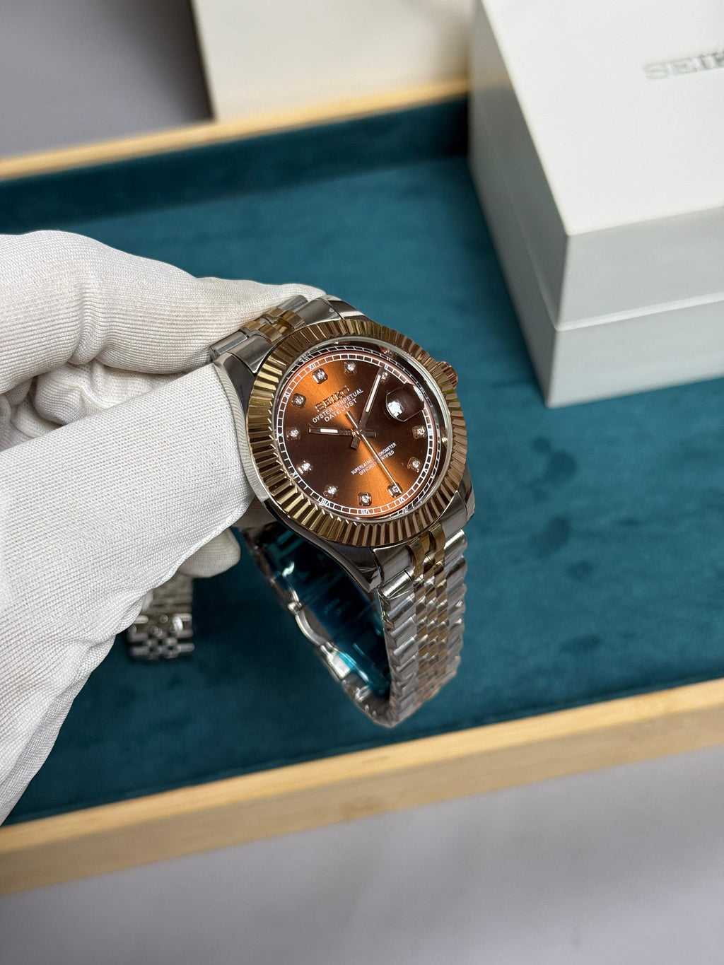 Seiko Date Just Dual Tone Chocolate